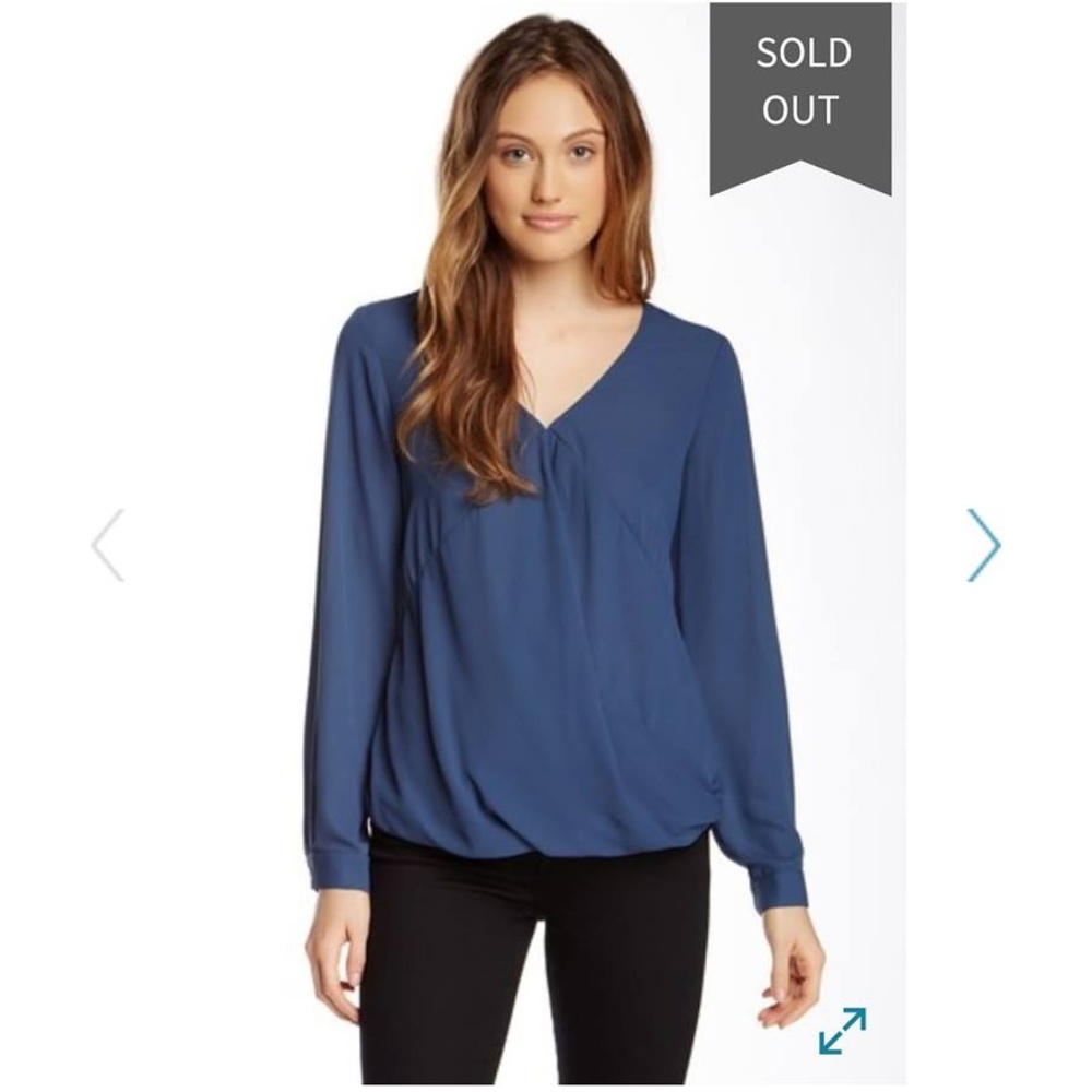 Ro & De Long Sleeve Wrap Blouse sz L
